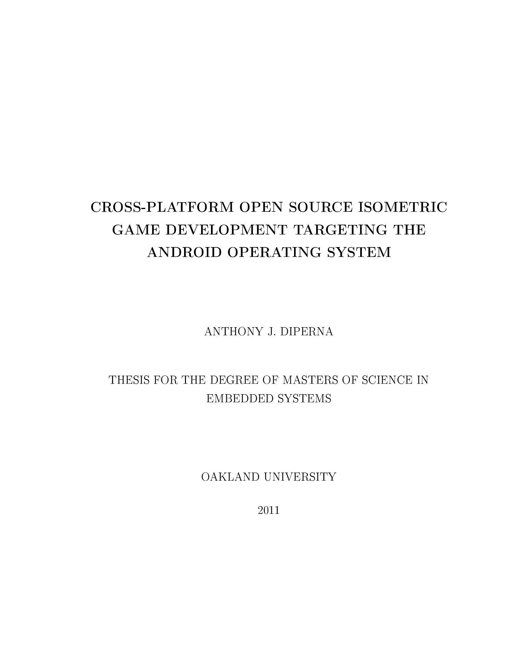 An early thesis draft